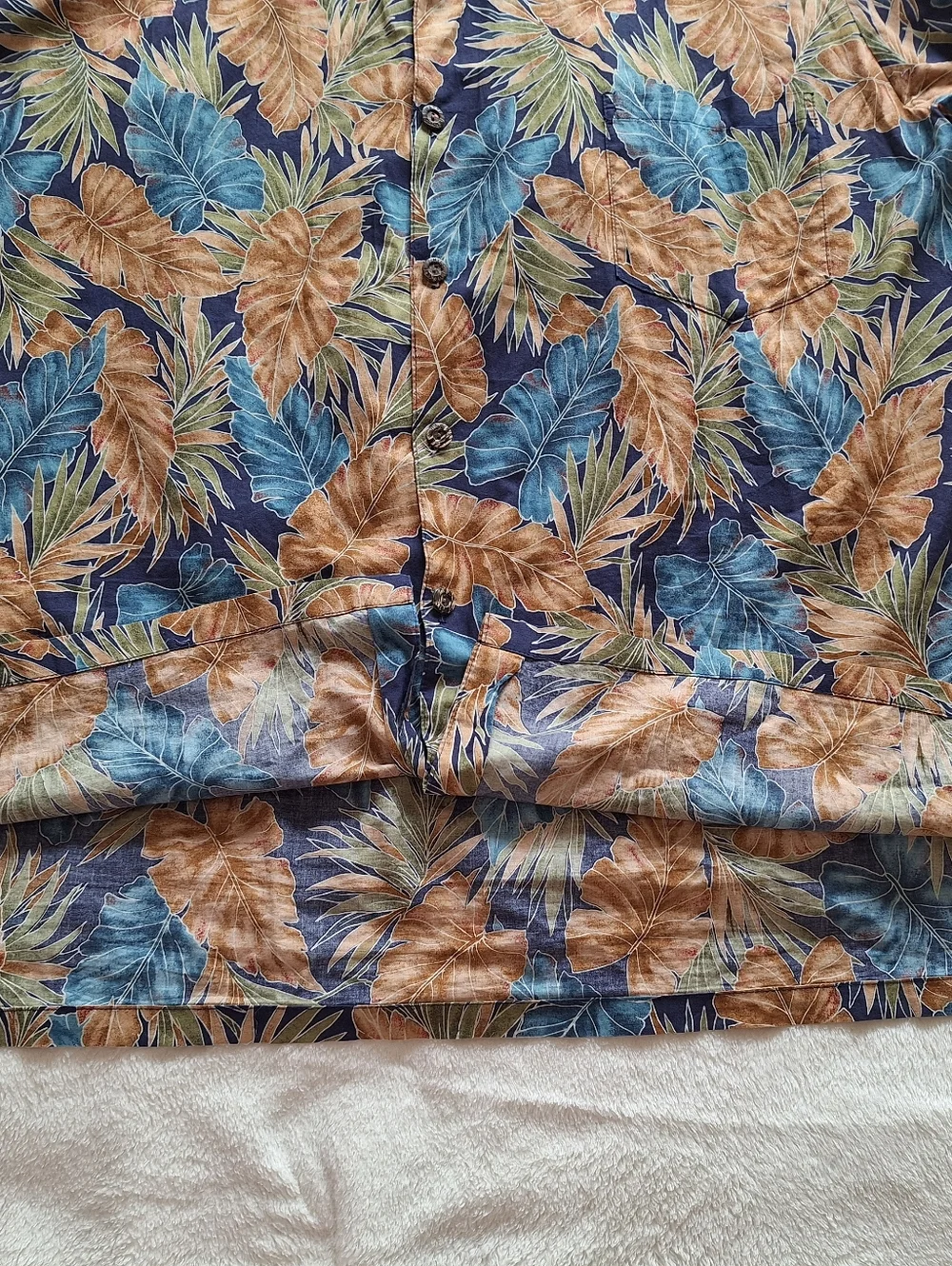 Vintage Hilo Hattie 2XL Hawaiian Aloha Shirt Made in Hawaii Blue Floral - Picture 5 of 9